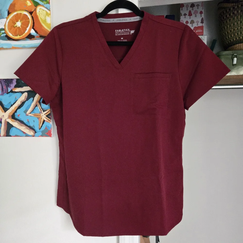 Fabletics Set Wine Color Scrubs Medium - Picture 2 of 7
